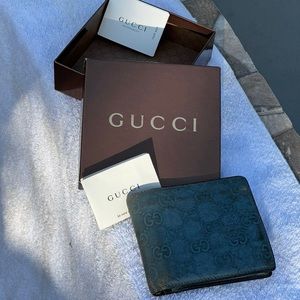 Light Blue Gucci Bifold Monogram Wallet